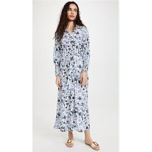 New Misa Bettina Dress Womens XS Menara Petals Blue Floral Rayon Cotton LS